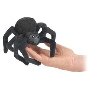 Folkmanis Mini Spider Finger Puppet Black Arachnid Puppet Tarantula